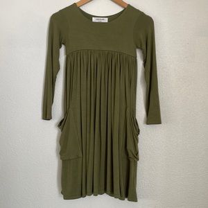 Remie Girl Olive Swing Dress